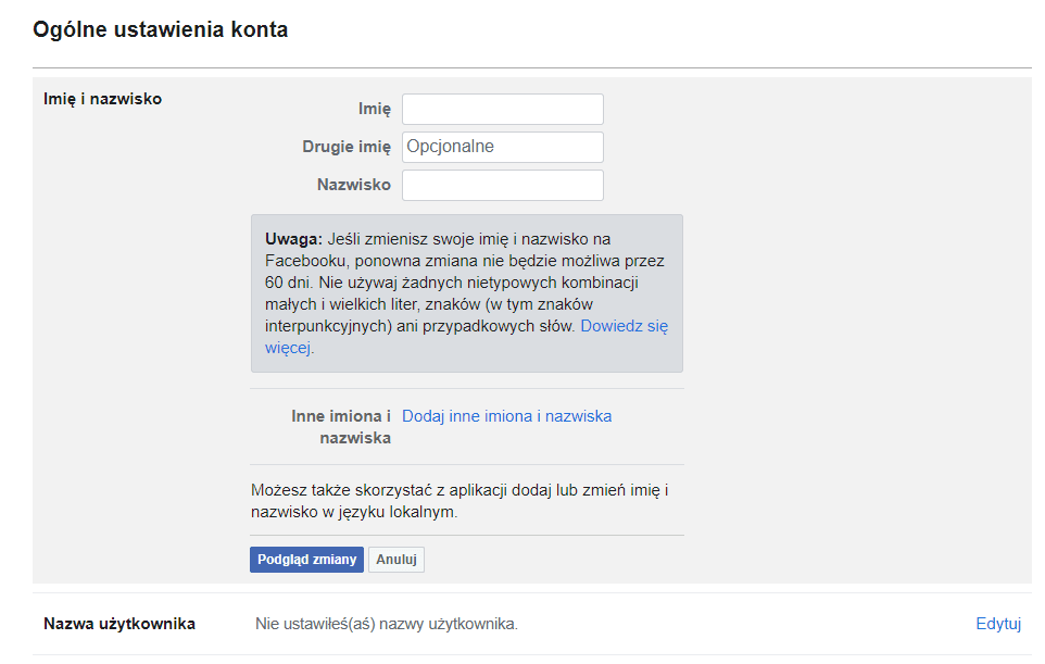 Jak Zmienić Imię I Nazwisko Na Facebooku Instrukcja