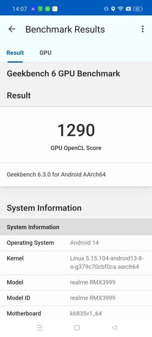 realme 12 5G - GeekBench 6, GPU