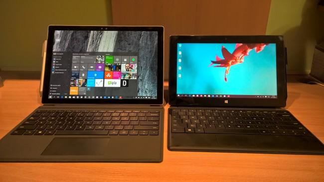 Surface Pro 4 (po lewej) i Surface Pro. Trochę się pozmieniało... class="wp-image-443606" 