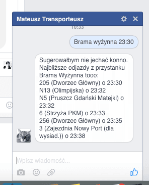 Transporteusz - polski bot w Messengerze class="wp-image-495734" 