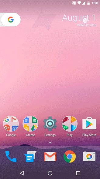 Android Nougat wnosi kilka drobnych zmian do wyglądu pulpitu. class="wp-image-509303" 