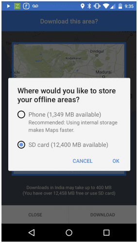 Mapy Google na karcie microSD 