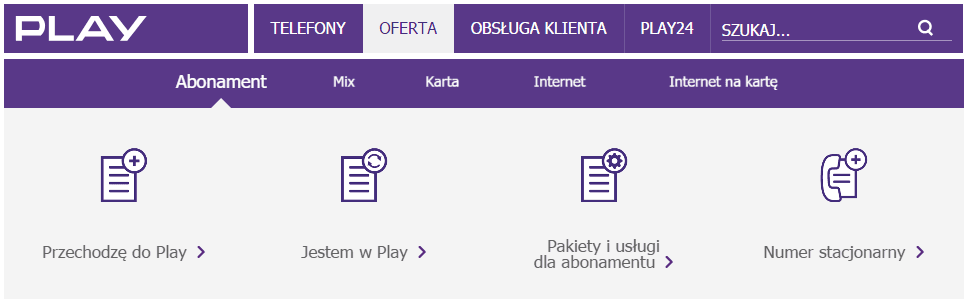 Stara wersja strony Play.pl 