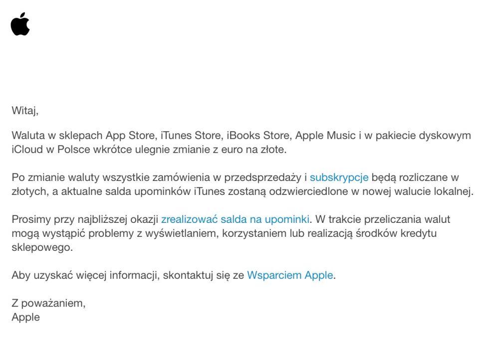 App Store, iTunes - zmiana waluty z euto na polskie złote class="wp-image-565454" 