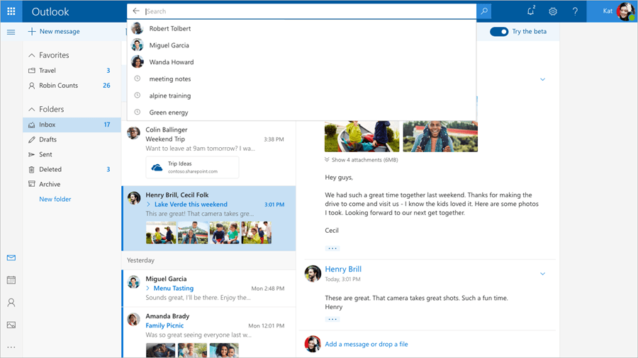 Outlook nowy zmiany beta 