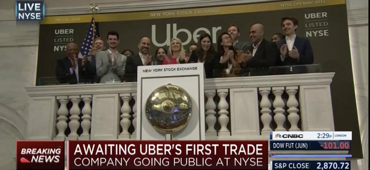 Uber zadebiutował na giełdzie z wielką pompą