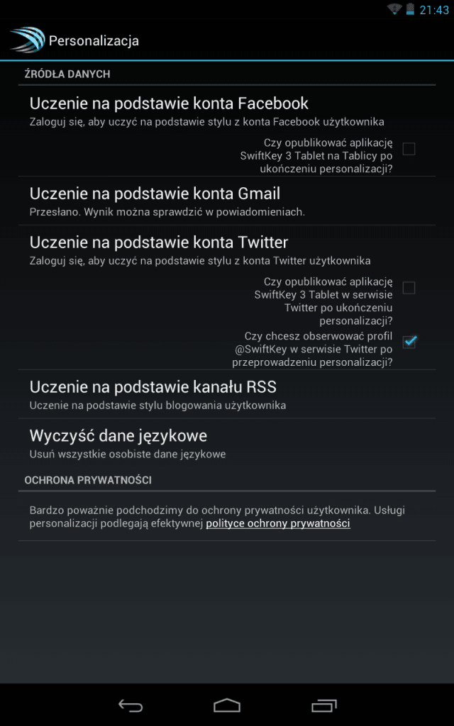 Swift Key 3, Nexus 7 