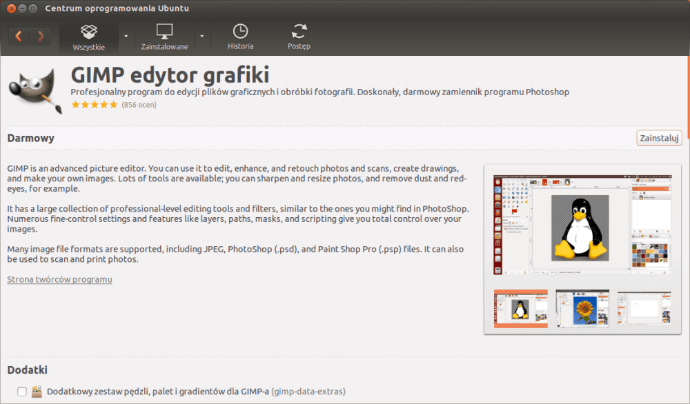 ubuntu soft center gimp 