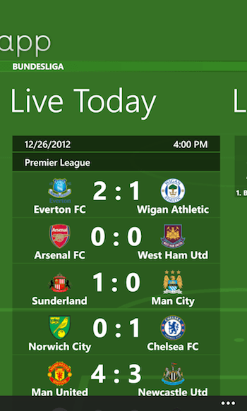Football App Windows Phone 1 
