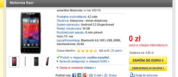 Sklep Euro.com.pl sprzedawał smartfony za 0 zł. Teraz anulował wszystkie zamówienia