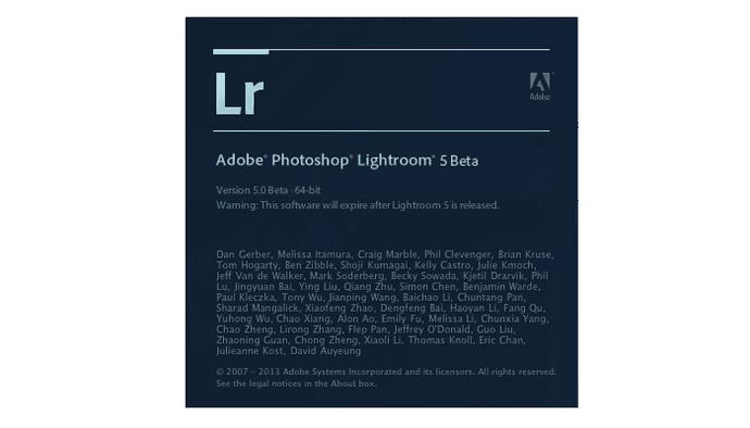 Adobe Lightroom 5 beta
