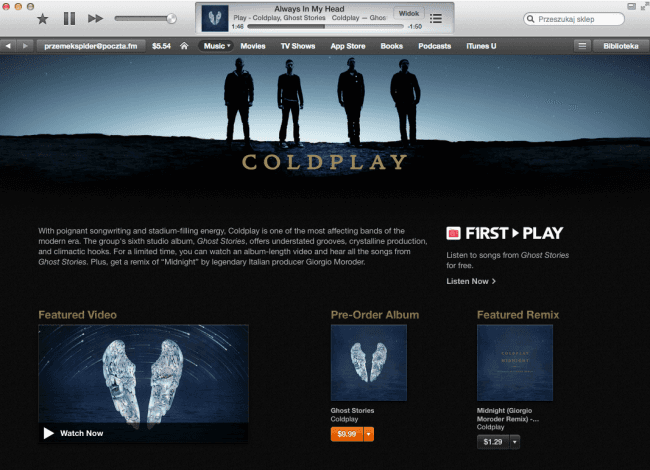 coldplay iTunes 