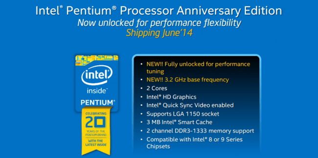 Intel Pentium Anniversary Edition 