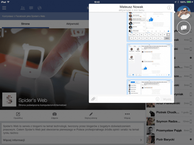 Facebook iPad Chat Heads 