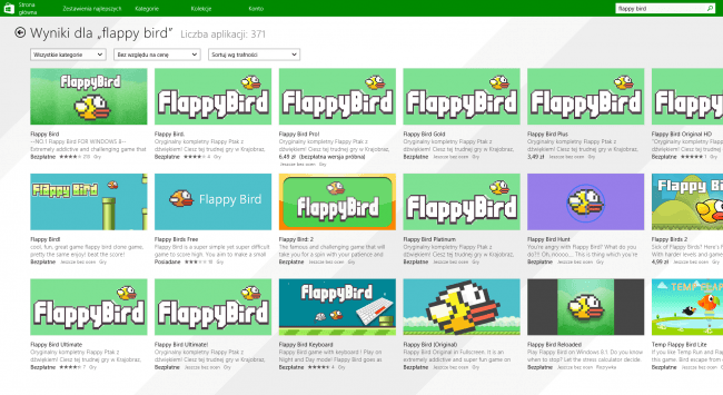 Windows Store Flappy Bird 