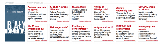 Brzydkie reklamy na Wp.pl 
