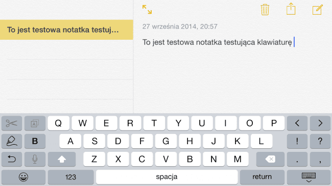 iOS 8, 6+, klawiatura 