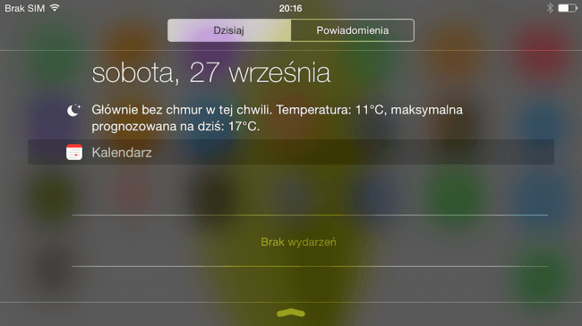 iOS 8, 6+, widok today 