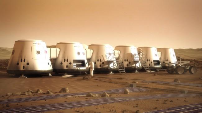 Tak może wyglądać tzw. baza przejściowa, zbudowana z części lądowników, które dostarczą kolonizatorów na Marsa. class="wp-image-342718" title="Tak może wyglądać tzw. baza przejściowa, zbudowana z części lądowników, które dostarczą kolonizatorów na Marsa." 