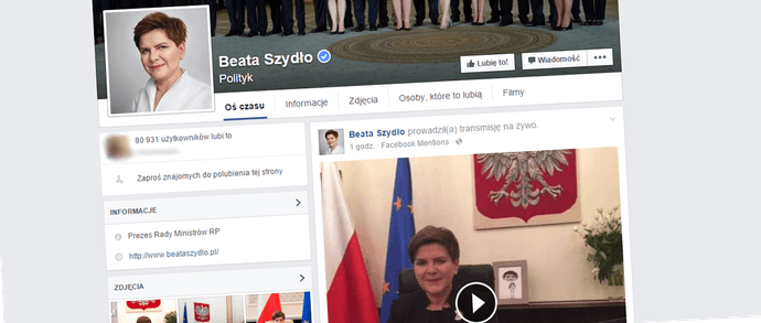 Jak Beata Szydło (nie) reklamowała Facebooka