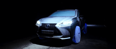 Zobacz Lexusa NX na oponach wyrzeźbionych z lodu