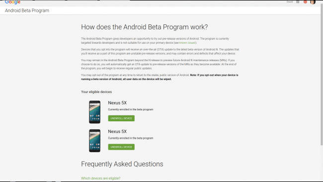 Android N Beta Program 