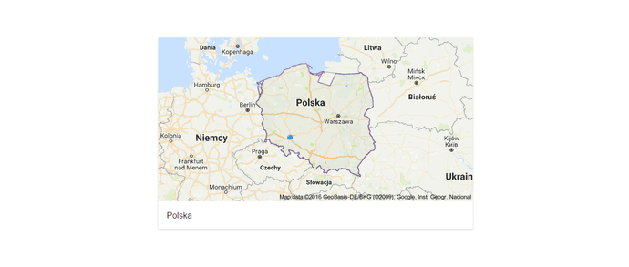 Mapa Polski według Google Maps.