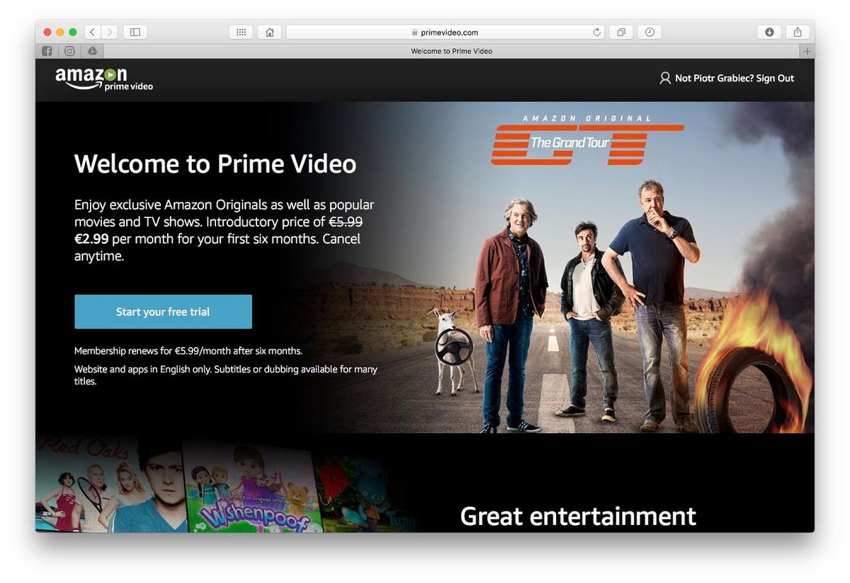 Co zamiast Kinoman.tv? Amazon Prime Video 