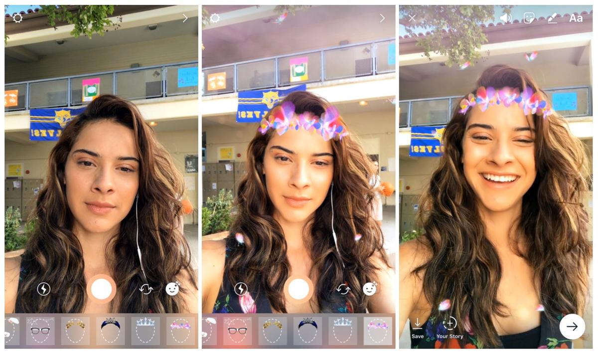 Instagram - filtry na twarz jak w Snapchacie