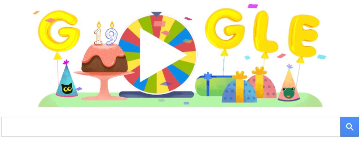google doodle 2017 19 lat koło fortuny