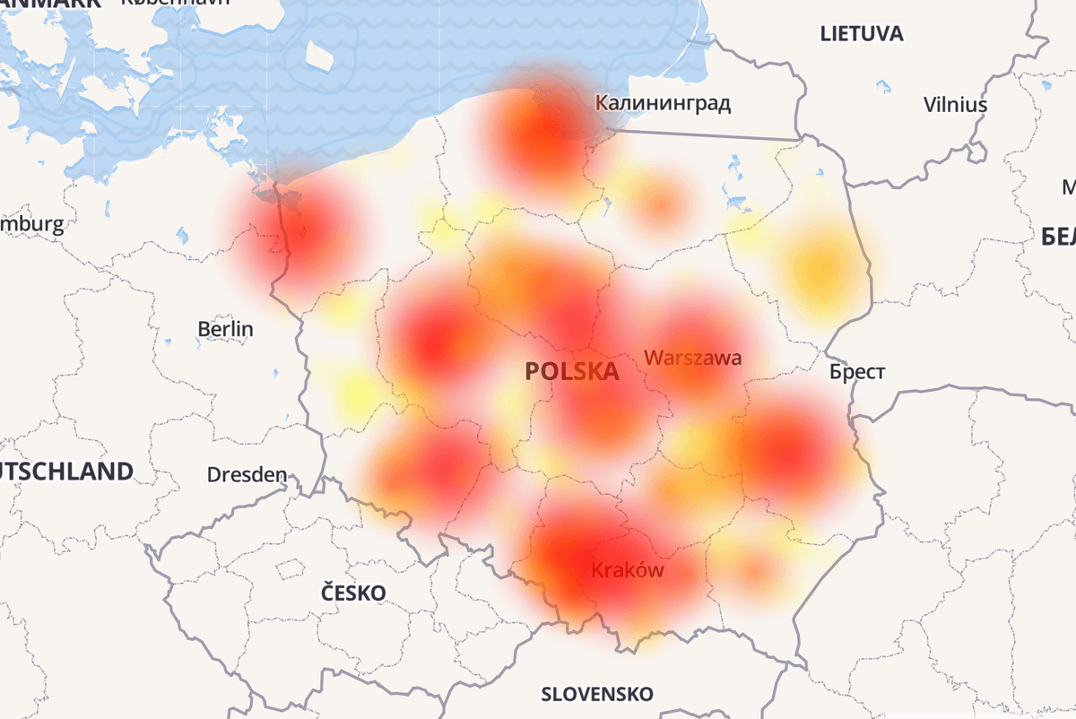 Nie działa Internet w Orange: mapa pokazuje problemy w całym kraju, ale operator potwierdza wyłącznie awarię w Szczecinie 