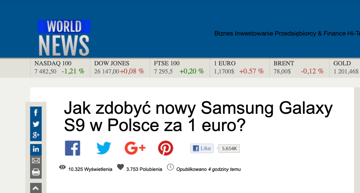 Polacy uwierzyli w iPhone’a X i Samsunga Galaxy S9 za 1 euro 