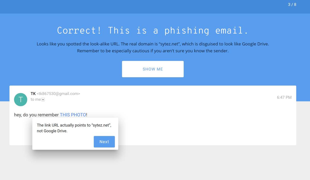 google phishing test 