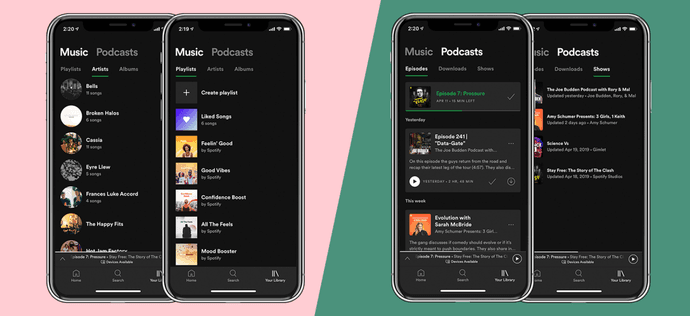 Spotify zmienia wygląd biblioteki. Podcasty wylądowały obok muzyki