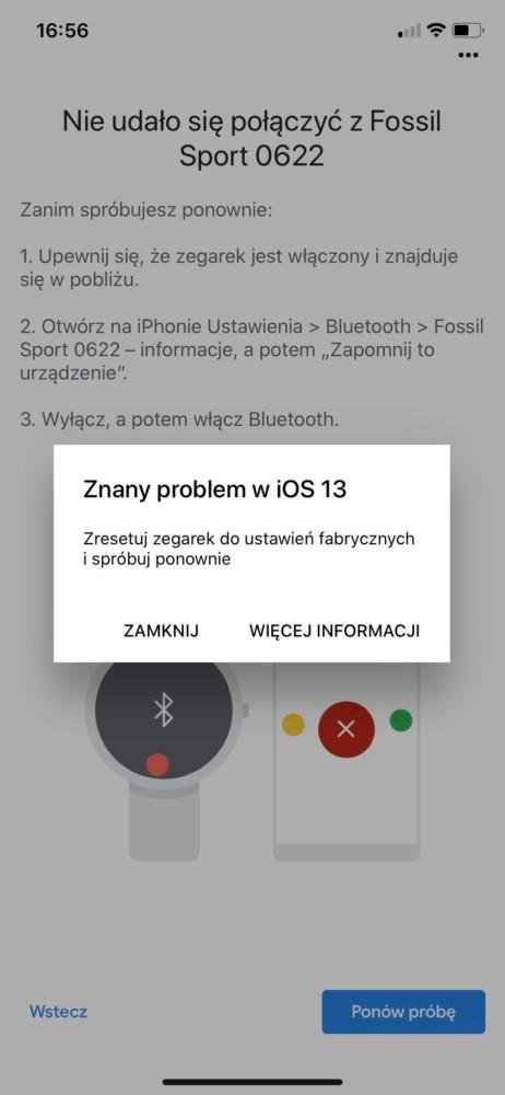 Wear OS nie działa z iOS 13 na iPhonie 11  