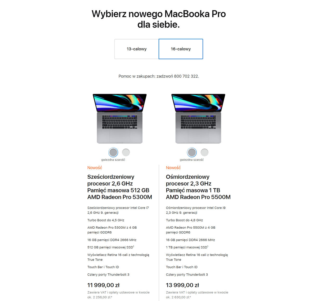MacBook Pro 16 - ceny w Polsce 