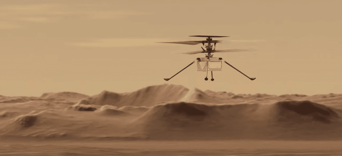 Helikopter Ingenuity poleciał! Pierwszy kontrolowany lot nad powierzchnią Marsa