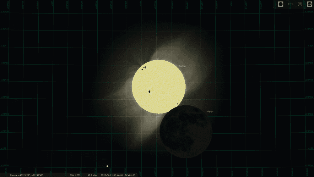 obrączkowe zaćmienie Słońca 2020 