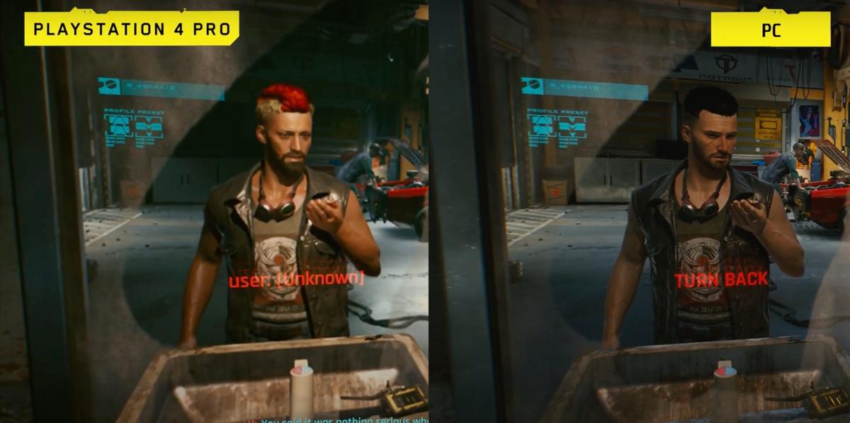 Porównanie grafiki w Cyberpunk 2077 na PC i PS4