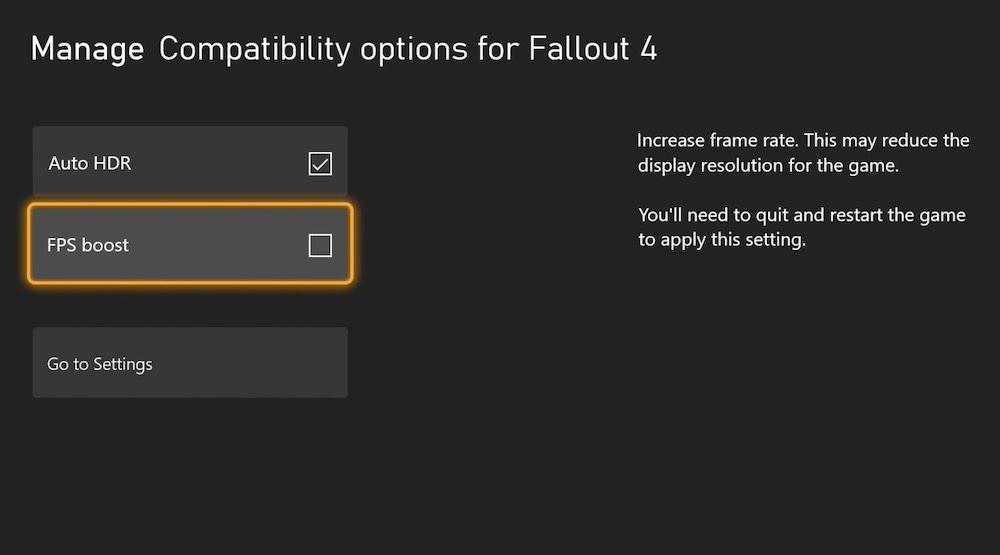 fps boost xbox series x s bethesda fallout 4 