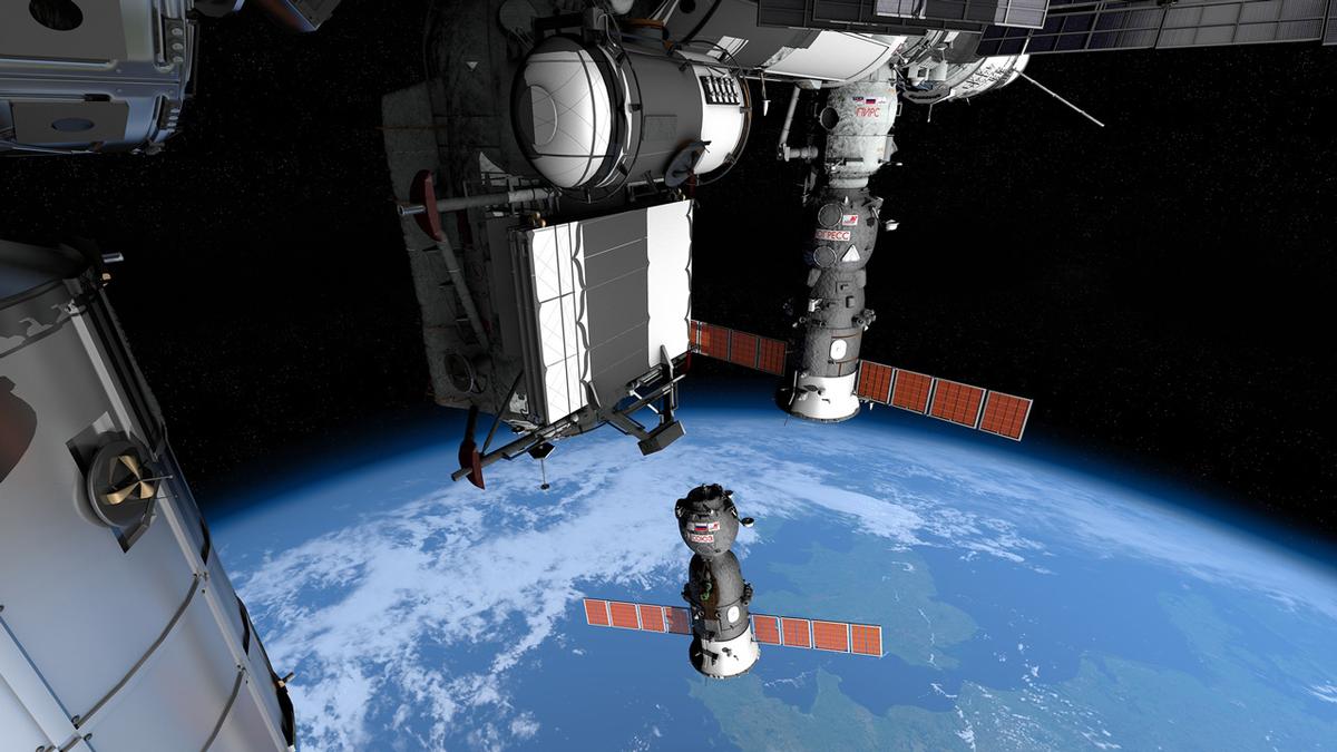 Załoga stacji kosmicznej przeparkuje dzisiaj statek Sojuz. Trzeba zrobić miejsce dla nowej załogi