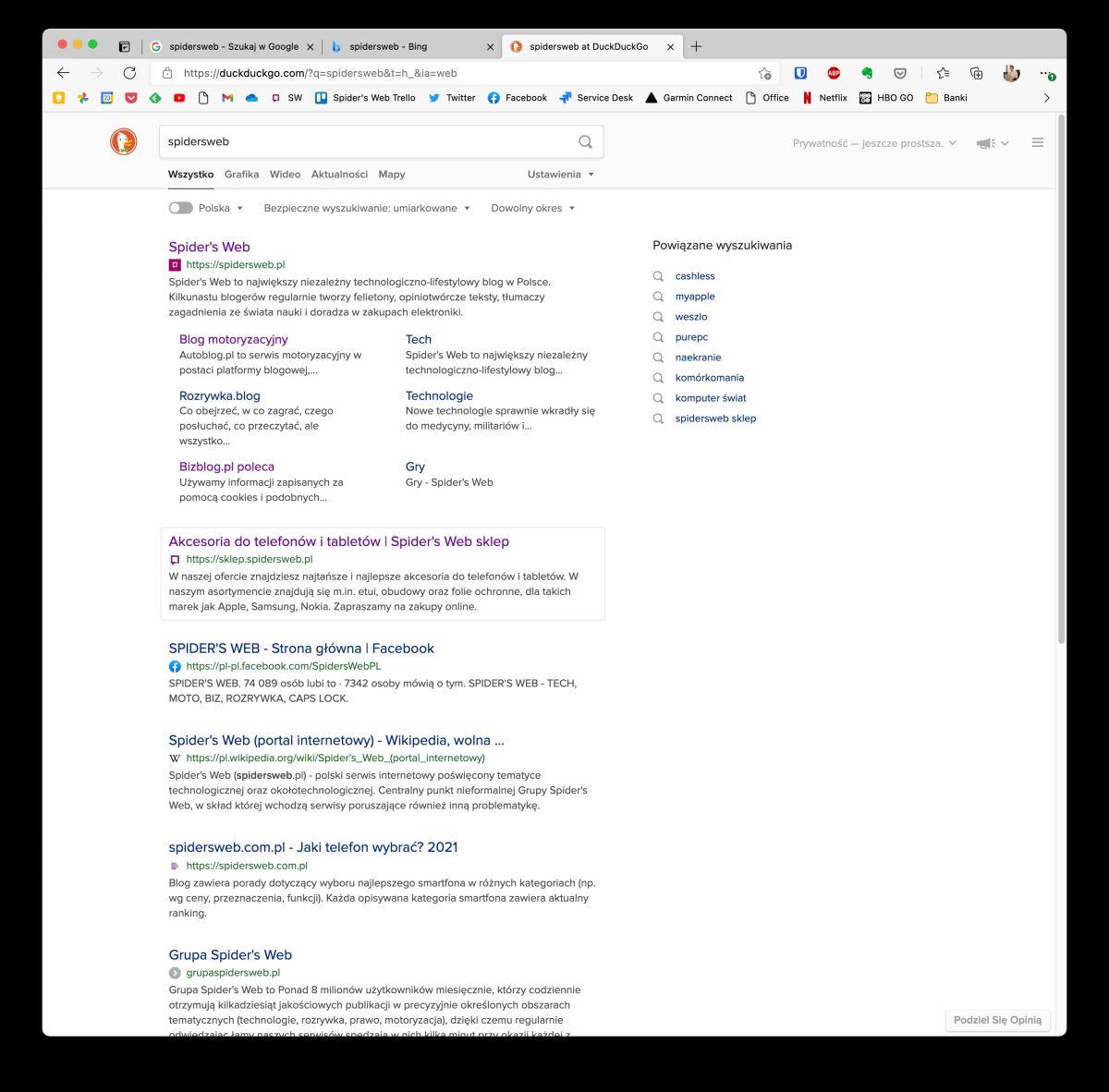 DuckDuckGo kontra Google - porównanie wyszukiwarek. 
