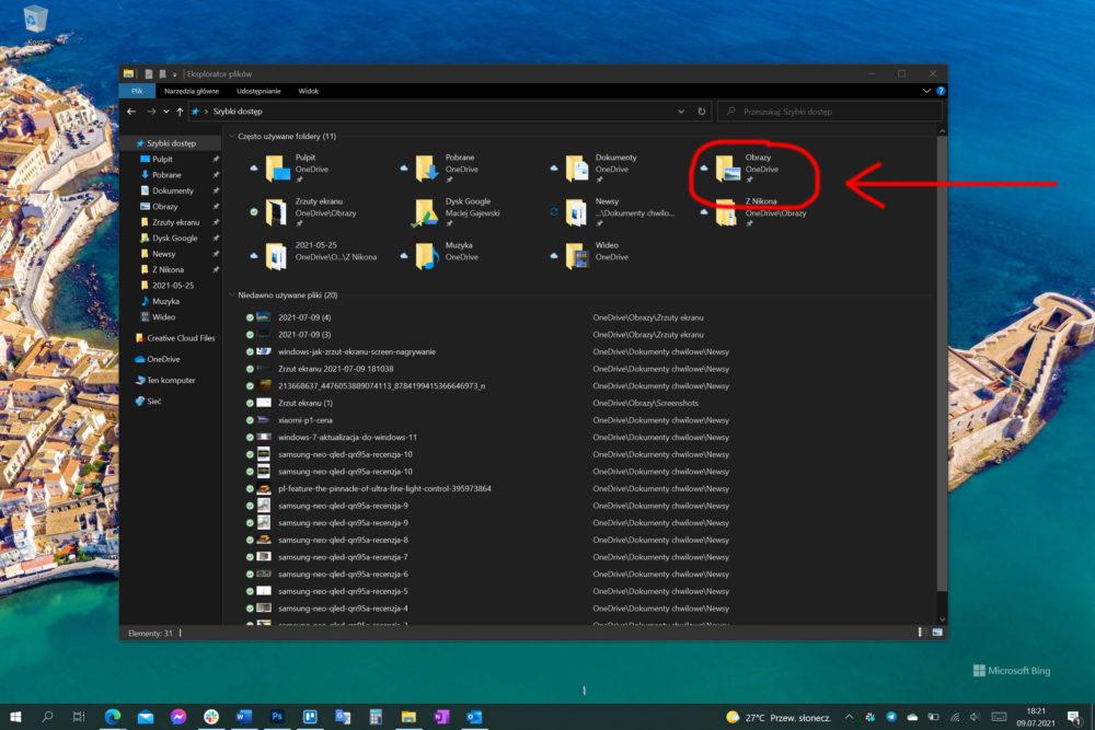 Gdzie Windows zapisuje zrzuty ekranu? W dedykowanym im folderze w Bibliotece Obrazy class="wp-image-1778893" 