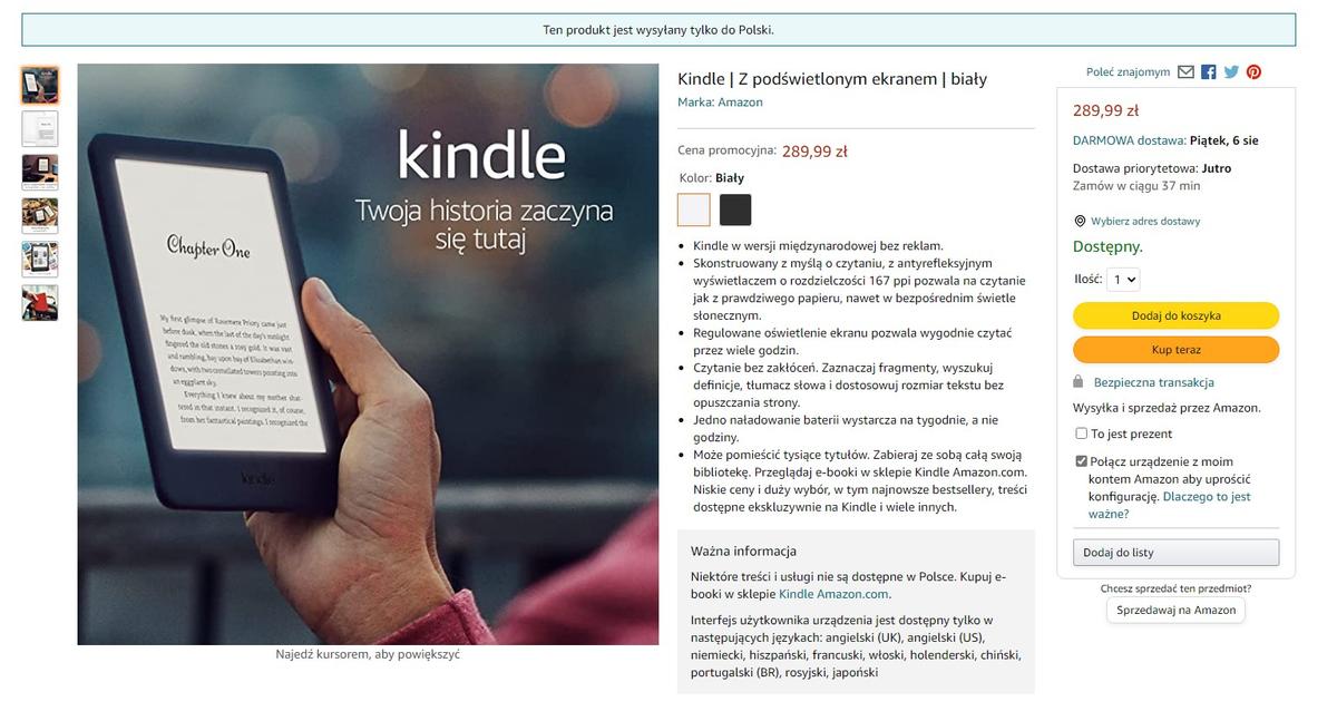 Kindle 10 w promocji na Amazon.pl class="wp-image-1811815" 