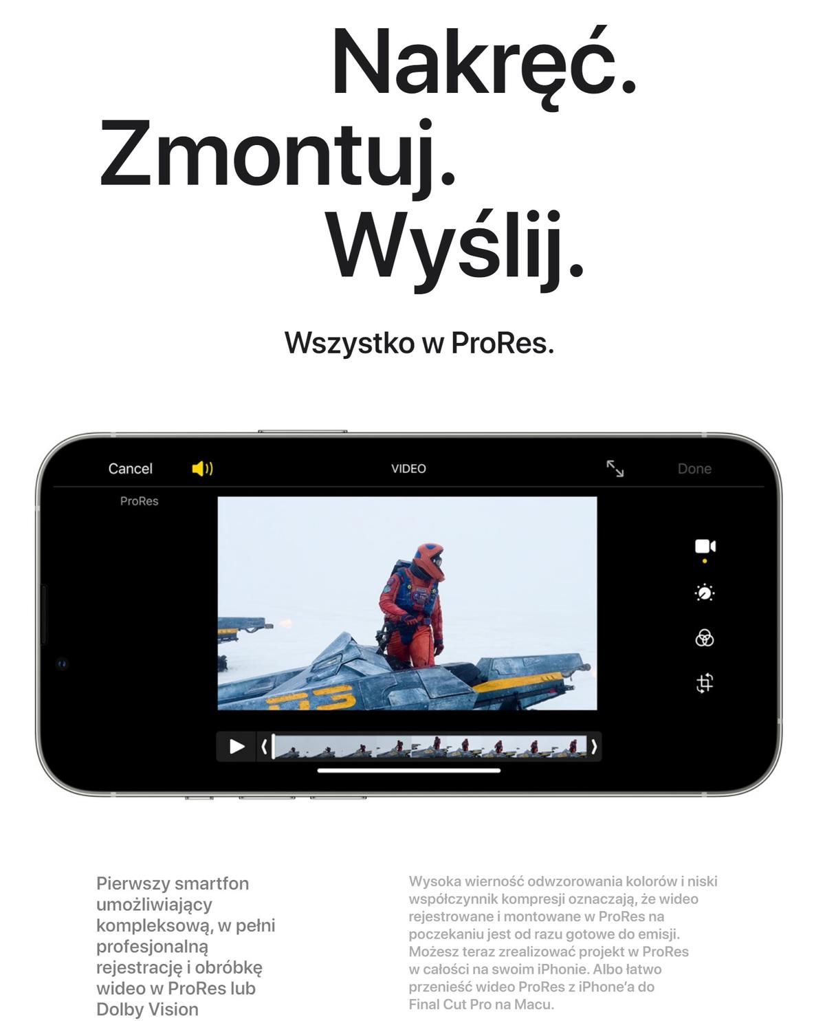 iPhone 13 Pro nagrywa wideo w formacie ProRes class="wp-image-1859863" 