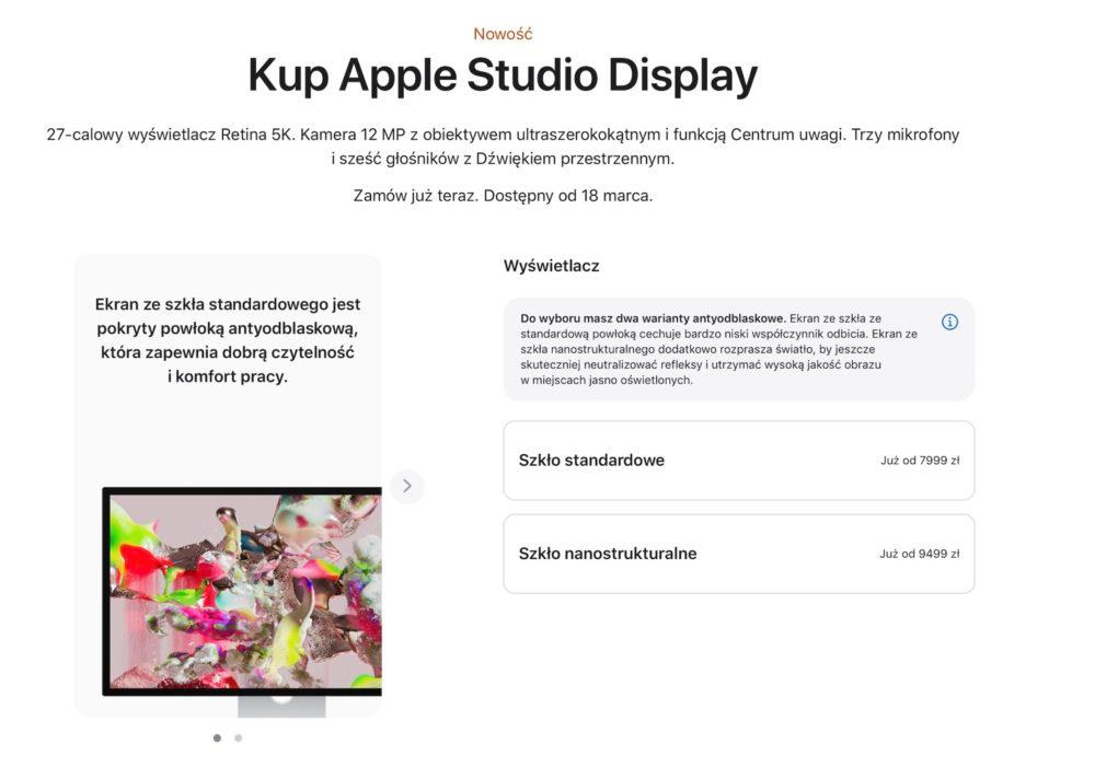 apple-studio-display-monitor-mac-specyfikacja-parametry polskie ceny 