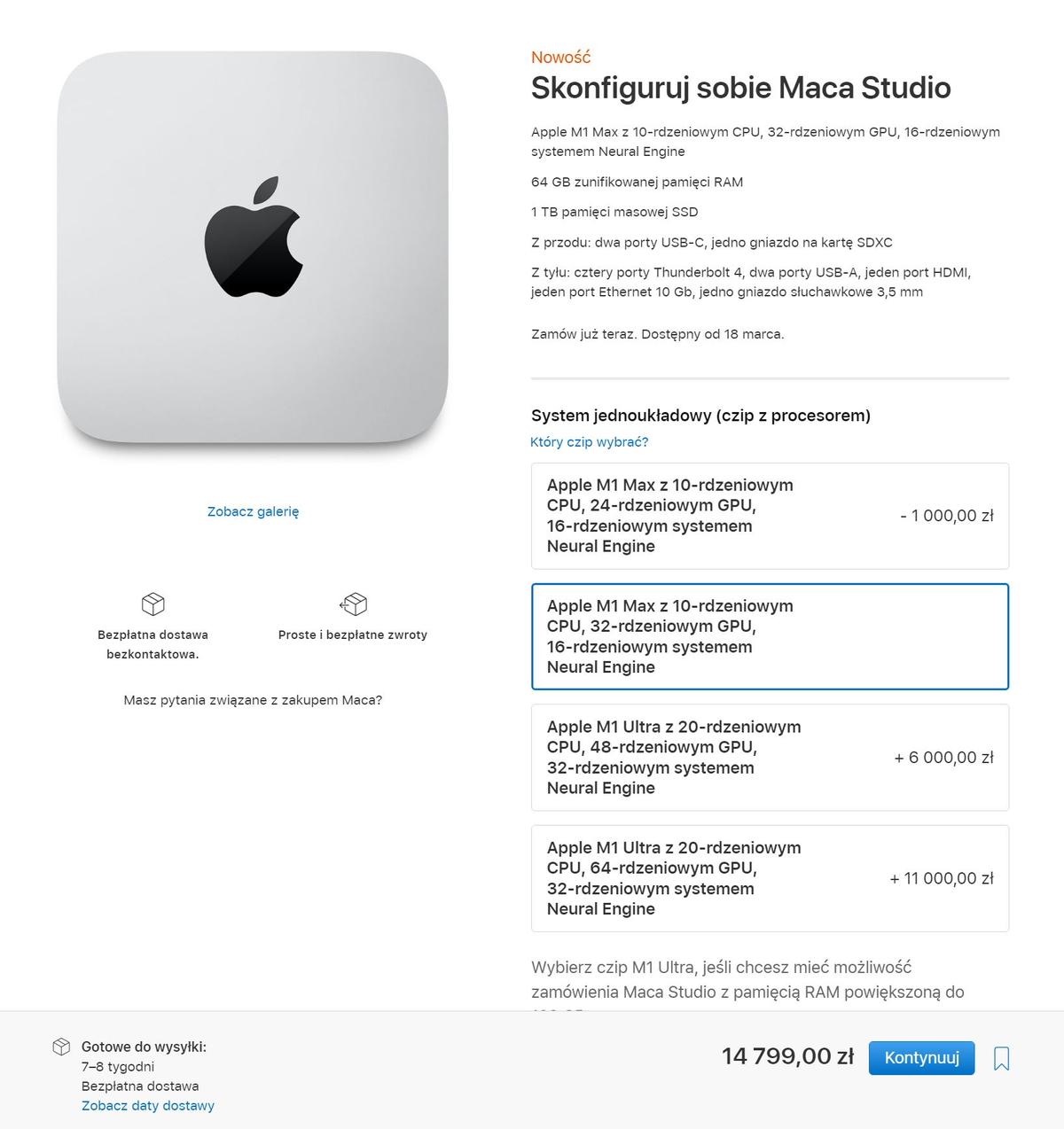 Mac Studio z czipem M1 Max class="wp-image-2083356" 
