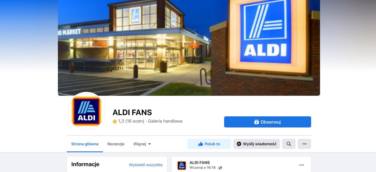 aldi fans facebook darmowe telewizory oszustwo scam