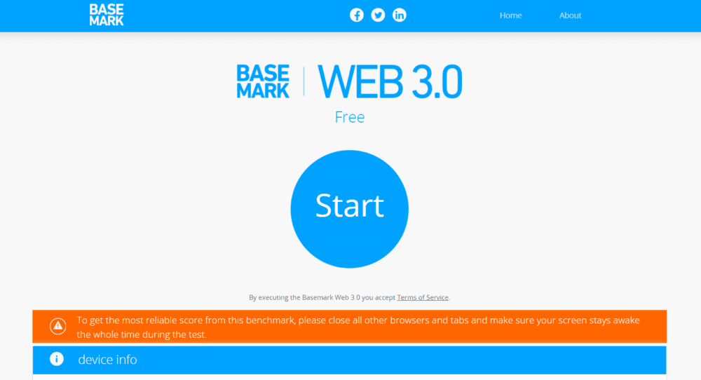 Test Basemark Web 3.0 