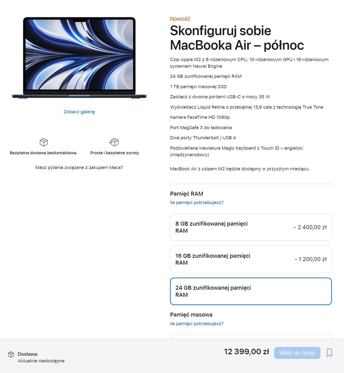 Nowy MacBook Air M2 - polskie ceny 